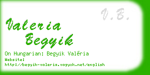 valeria begyik business card