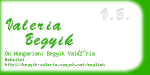 valeria begyik business card